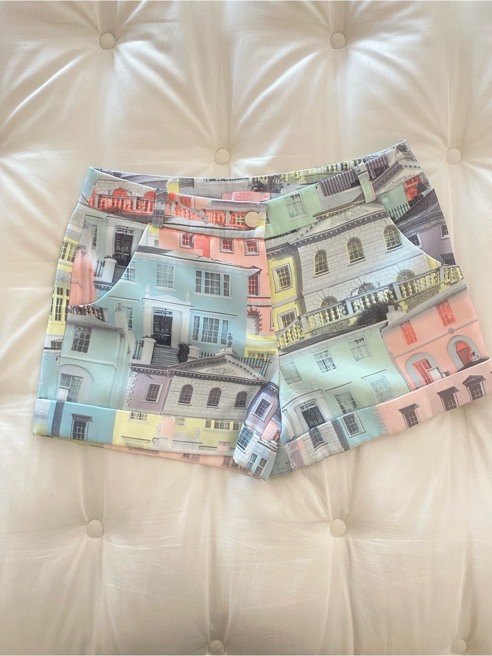 Ted Baker Pastel Architectural Print Jean Shorts
